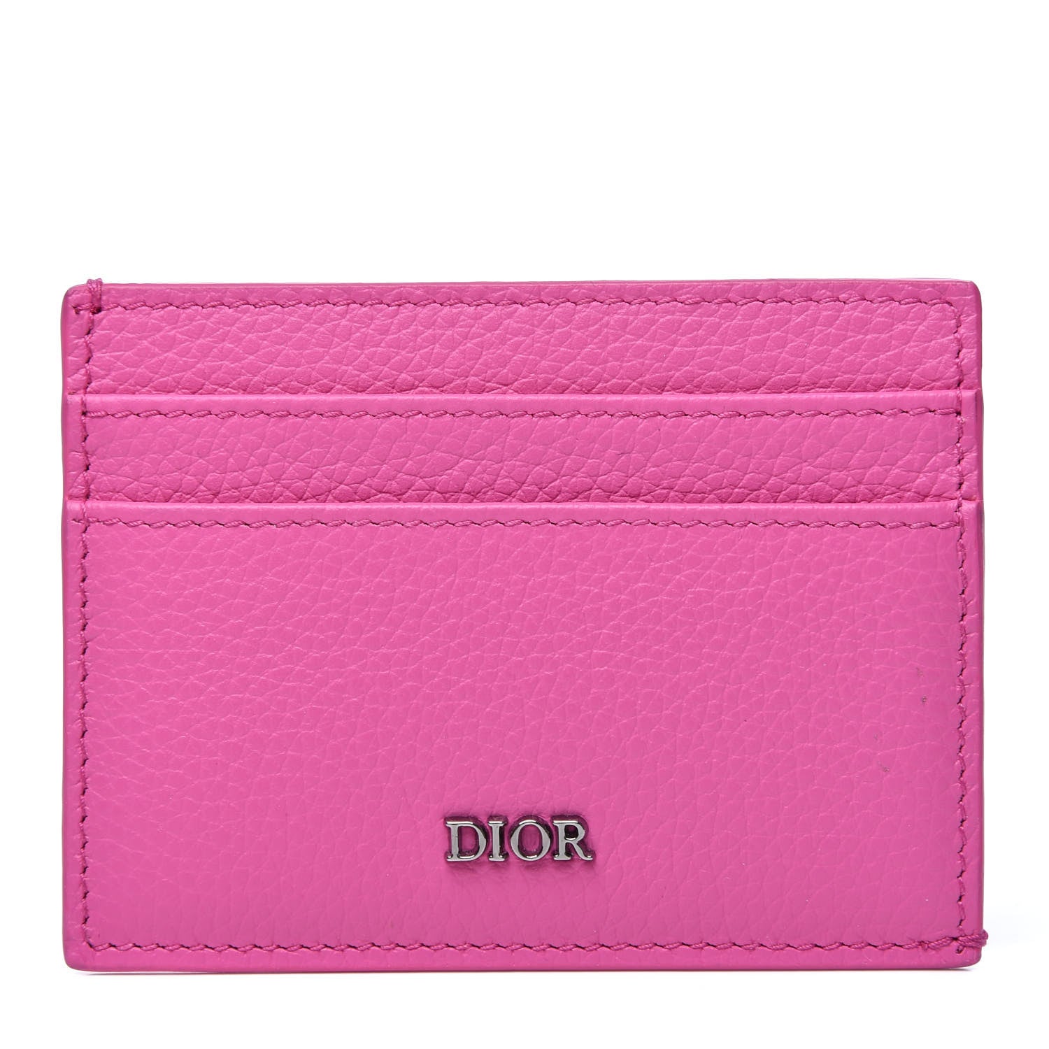 Christian Dior Grained Calfskin Card Holder Fuchsia 1 of 9