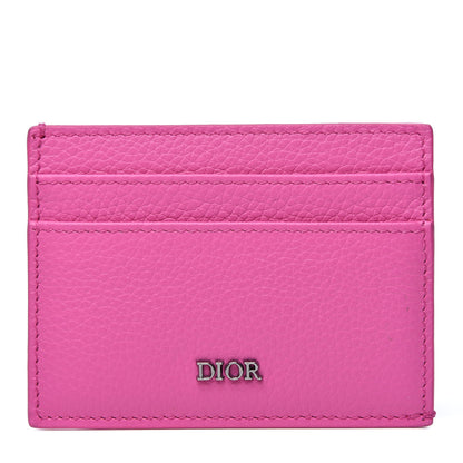 Christian Dior Grained Calfskin Card Holder Fuchsia 1 of 9
