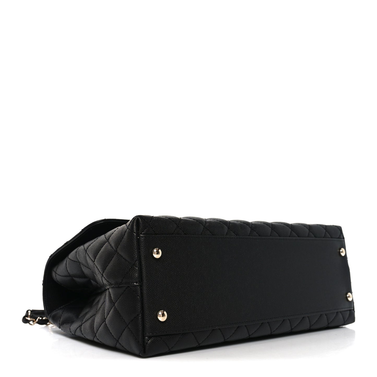 Caviar Quilted Medium Coco Handle Flap Black