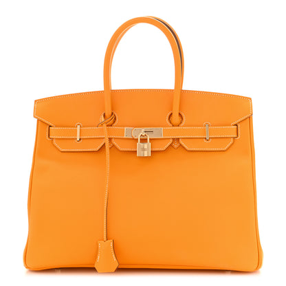 Hermes Epsom Candy Birkin 35 Jaune D'Or Feu 1 of 14