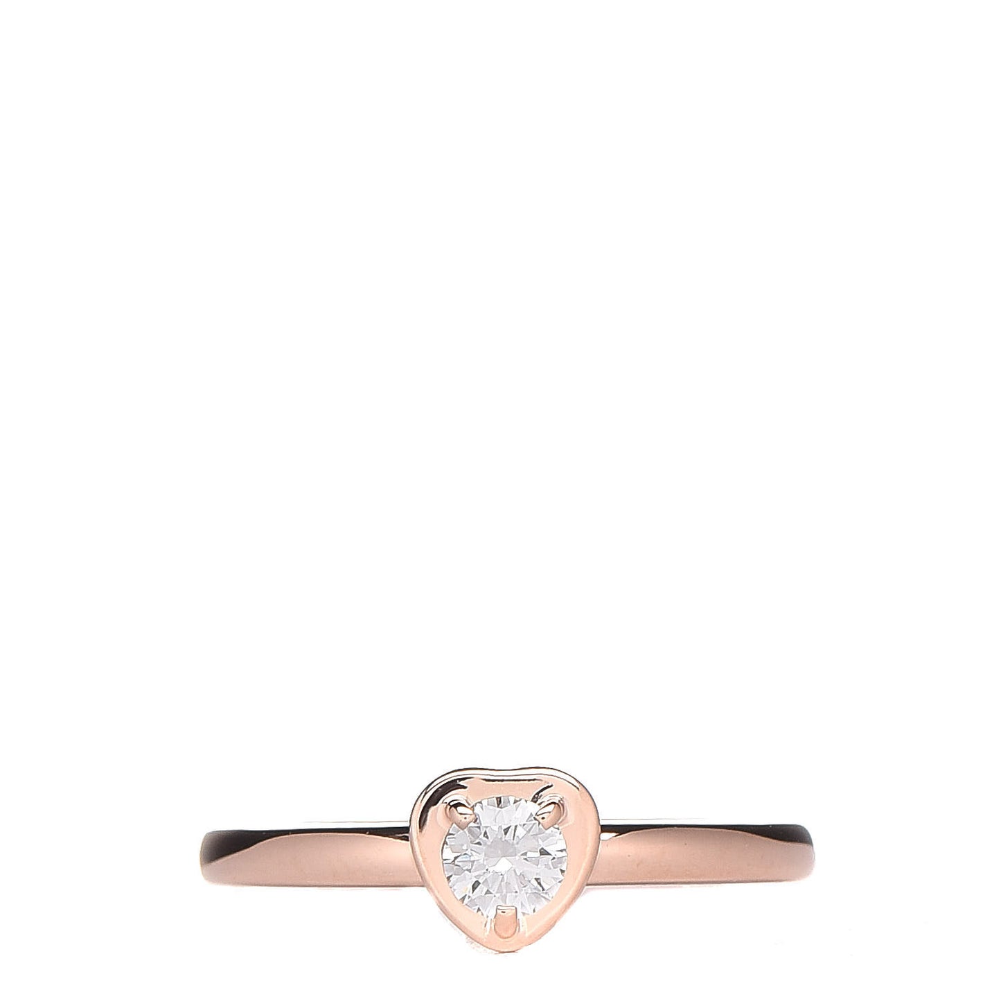 18K Pink Gold Diamond D'Amour Heart Ring 46 3.75