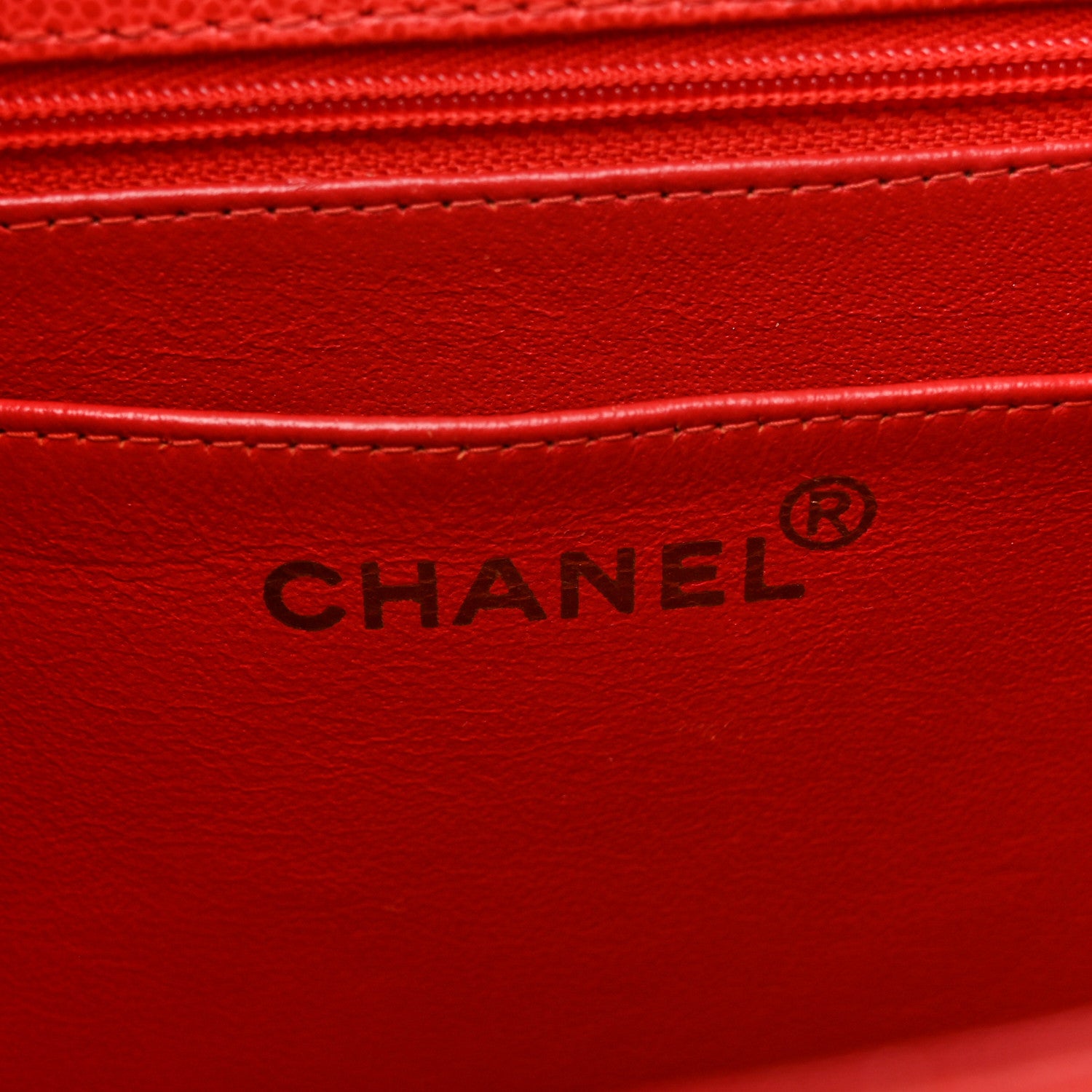 Chanel Caviar Stitched Flap Shoulder Bag Red 6 of 17