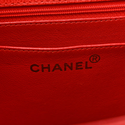 Chanel Caviar Stitched Flap Shoulder Bag Red 6 of 17