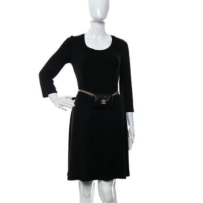 Chanel Shiny Caviar Quilted Chain Melody Belt Bag Black 2 of 10