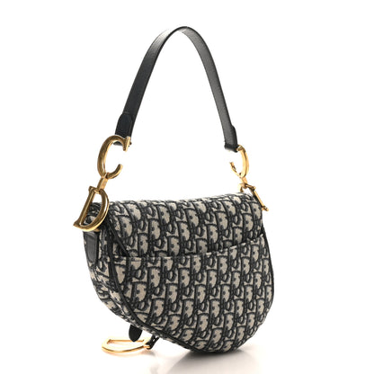 Christian Dior Oblique Saddle Bag Blue 2 of 10