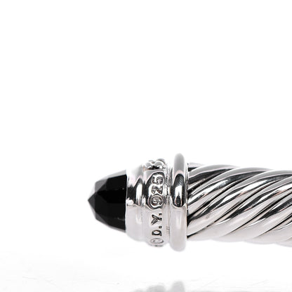 David Yurman Sterling Silver Diamond Black Onyx 5mm Cable Classics Bracelet 5 of 6
