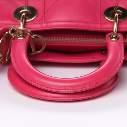 Christian Dior Lambskin Cannage Mini Granville Polochon Fuchsia 14 of 16