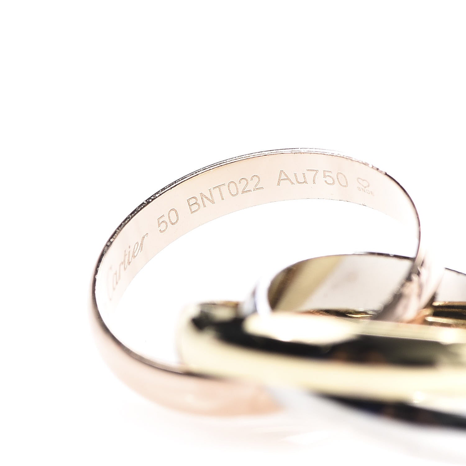 Cartier 18K Pink Yellow White Gold Classic Trinity Ring 50 5.25 5 of 7
