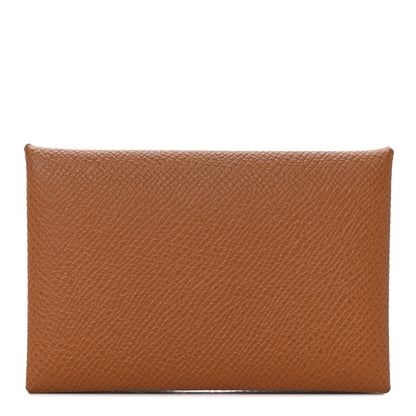 Hermes Epsom Calvi Card Case Gold 1 of 10