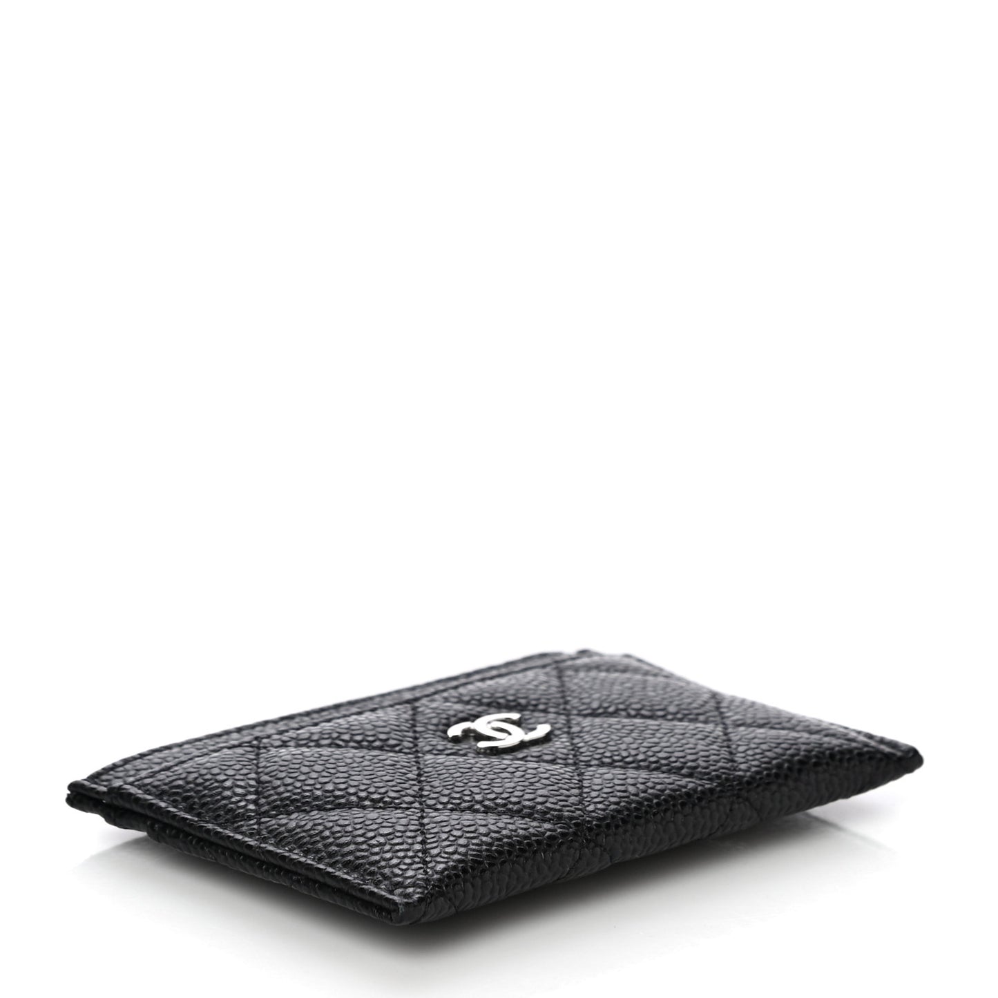 Caviar Quilted Card Holder Black