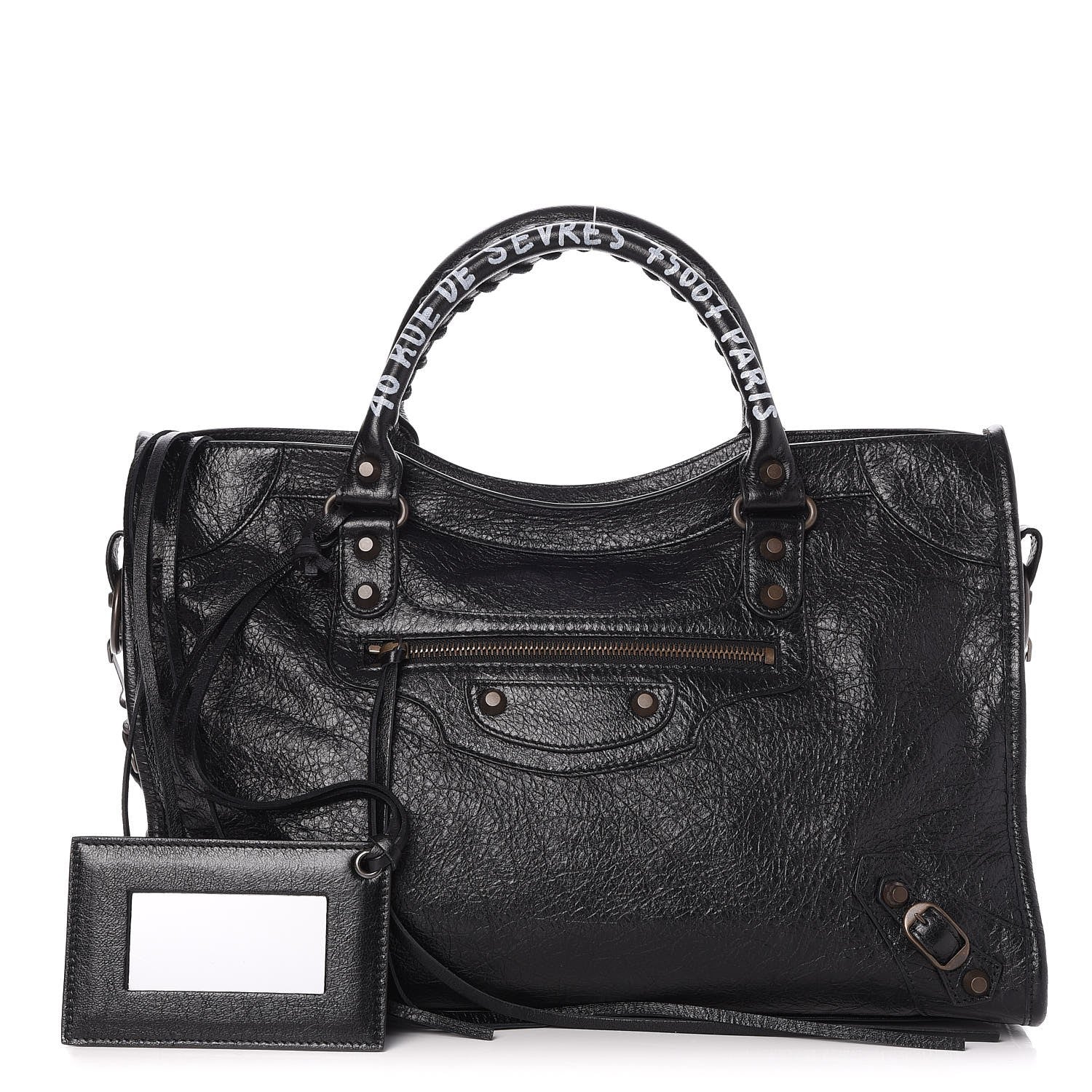 Balenciaga Agneau Arena Graffiti Short Strap Classic Hardware City Black White 1 of 10