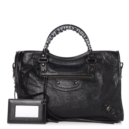 Balenciaga Agneau Arena Graffiti Short Strap Classic Hardware City Black White 1 of 10