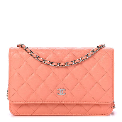 Chanel Caviar Quilted Wallet on Chain WOC Coral 1 of 4