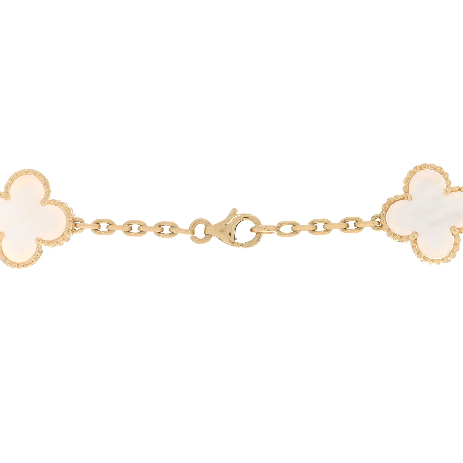 Van Cleef & Arpels 18K Yellow Gold Mother of Pearl 10 Motifs Vintage Alhambra Necklace 4 of 4