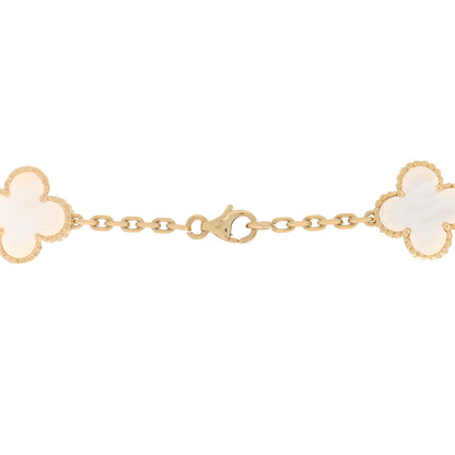 Van Cleef & Arpels 18K Yellow Gold Mother of Pearl 10 Motifs Vintage Alhambra Necklace 4 of 4
