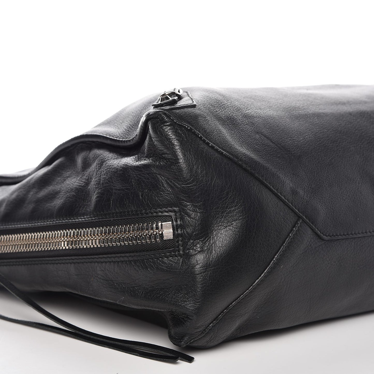 Supple Calfskin Papier A4 Zip Around Tote Black