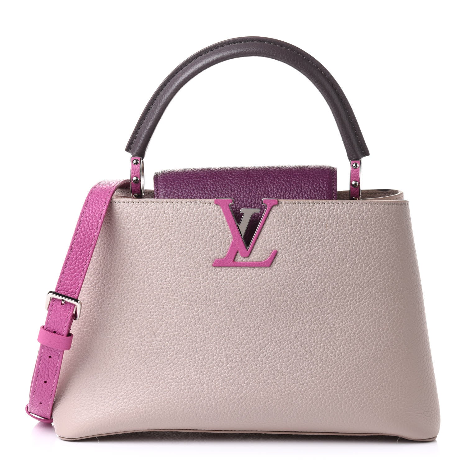 Louis Vuitton Taurillon Capucines PM Galet Violet 1 of 17