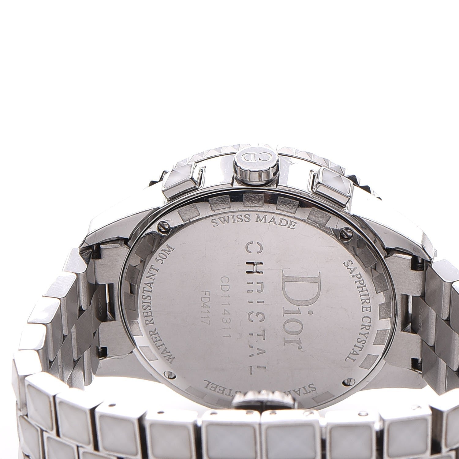 Christian Dior Stainless Steel Diamond Sapphire 38mm Christal Chronograph Quartz Watch White 5 of 11