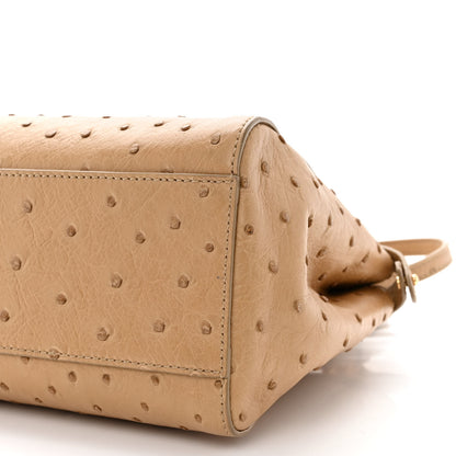 Fendi Ostrich Shiny Nappa Mini Peekaboo Iconic Satchel Cuoio 11 of 12