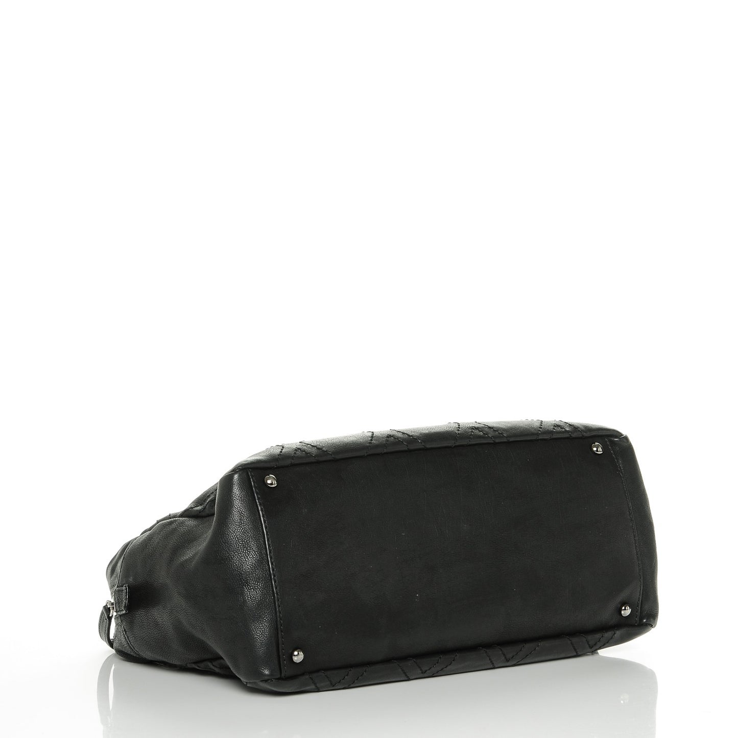 Calfskin Large Diamond Stitch Tote Black