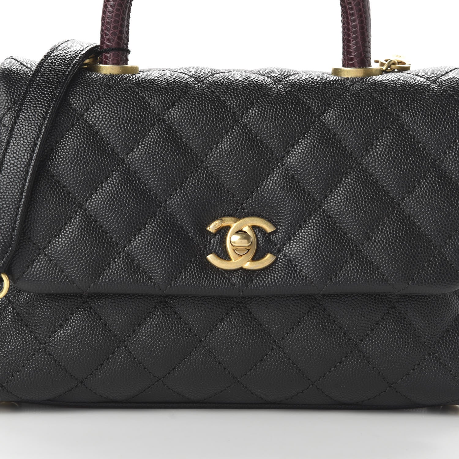 Chanel Caviar Lizard Quilted Mini Coco Handle Flap Black 10 of 11