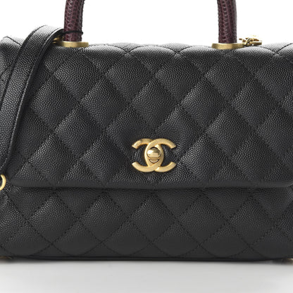 Chanel Caviar Lizard Quilted Mini Coco Handle Flap Black 10 of 11