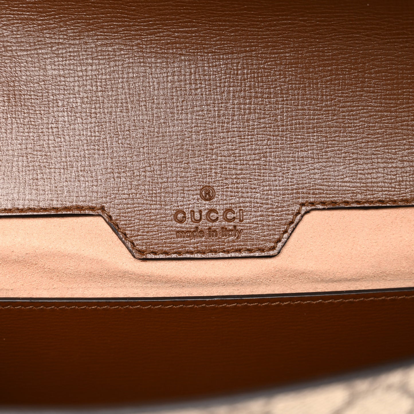 GG Supreme Monogram Azalea Calfskin Web Small Horsebit 1955 Crossbody Bag Beige Ebony Brown Sugar