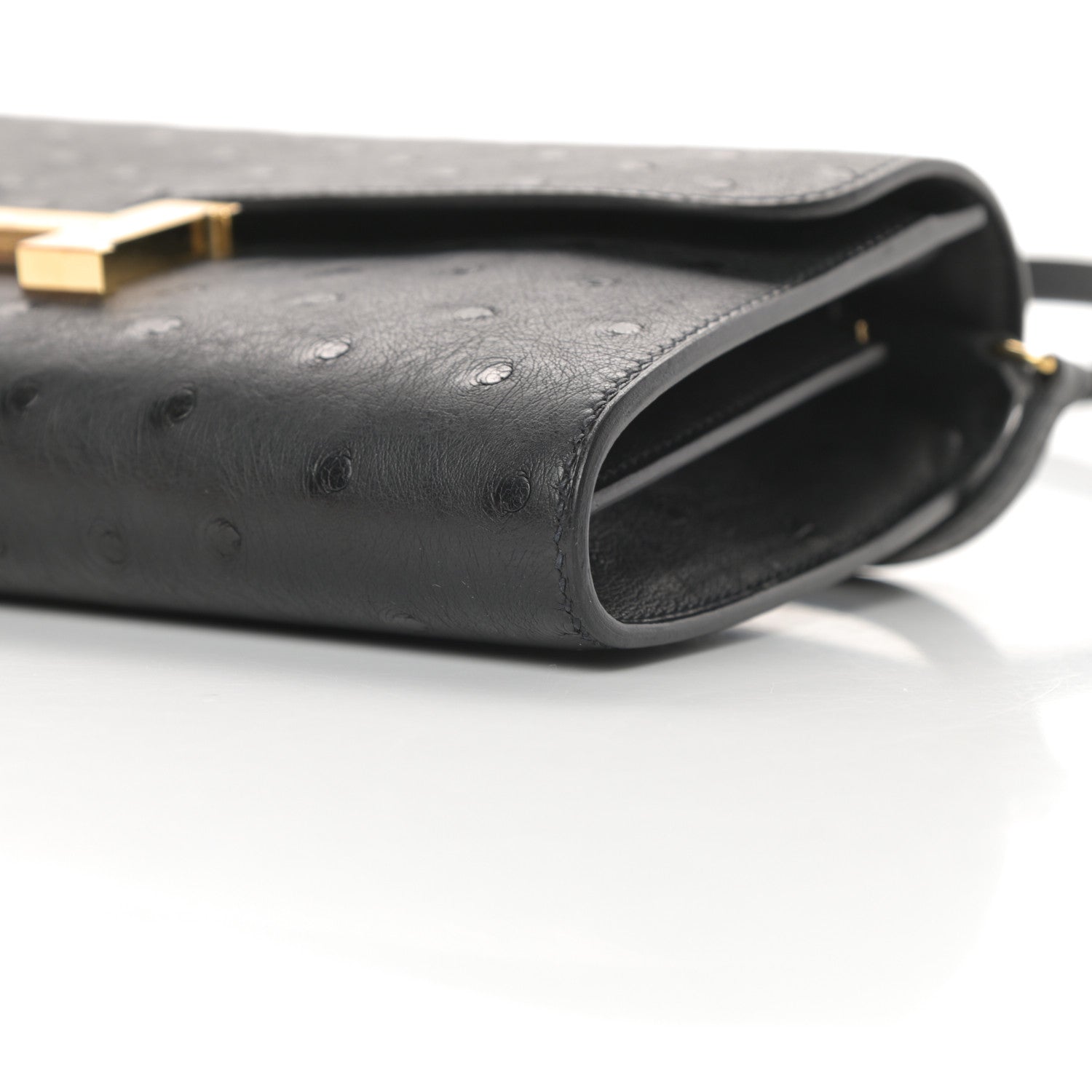 Hermes Ostrich Constance Long Wallet To Go Black 10 of 13