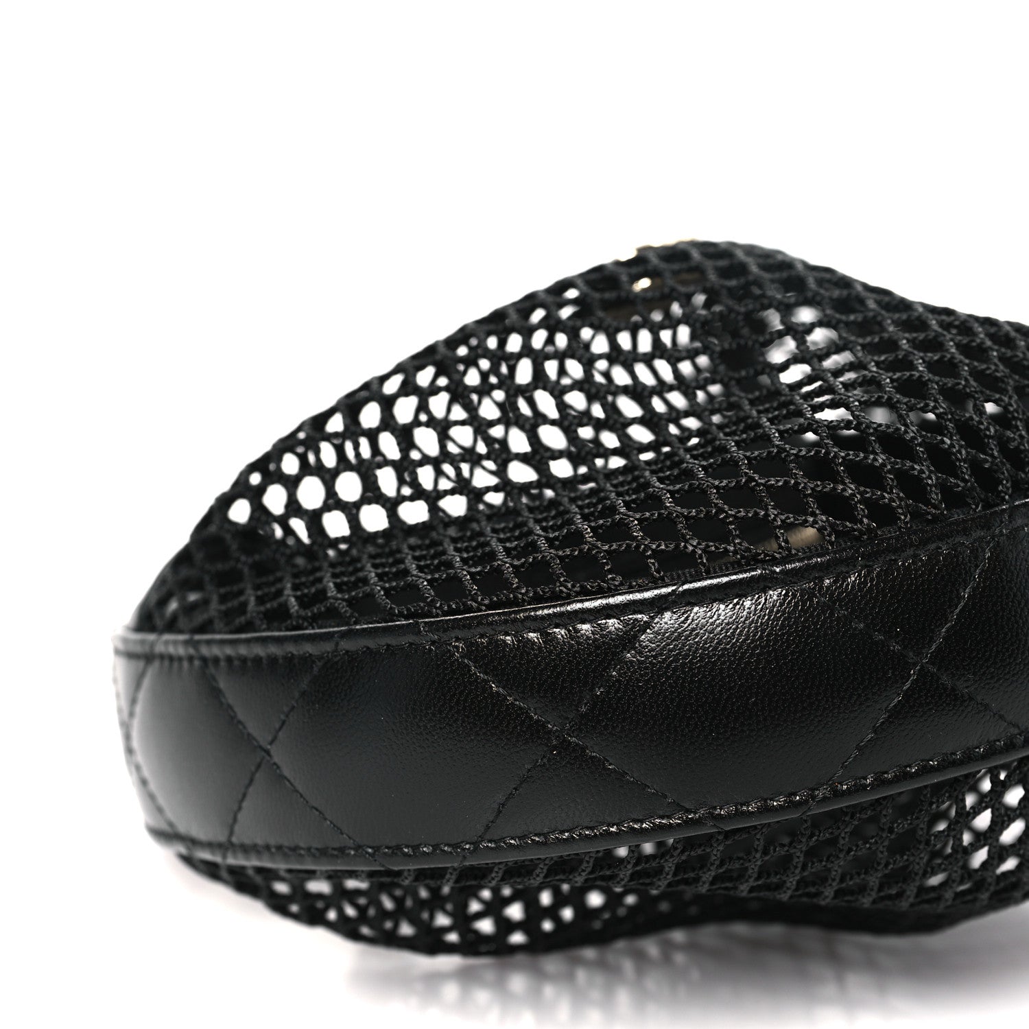 Chanel Mesh Shiny Lambskin Pouch Hobo Black 9 of 10