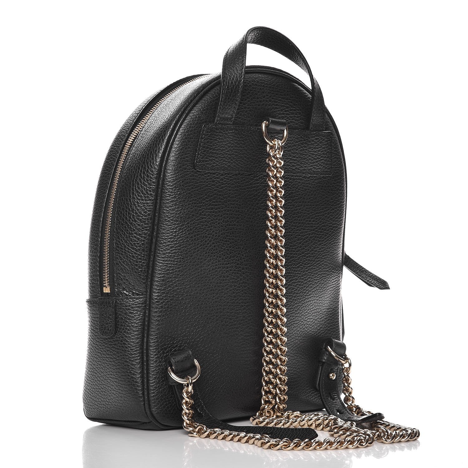 Gucci Pebbled Calfskin Soho Chain Backpack Black 3 of 7