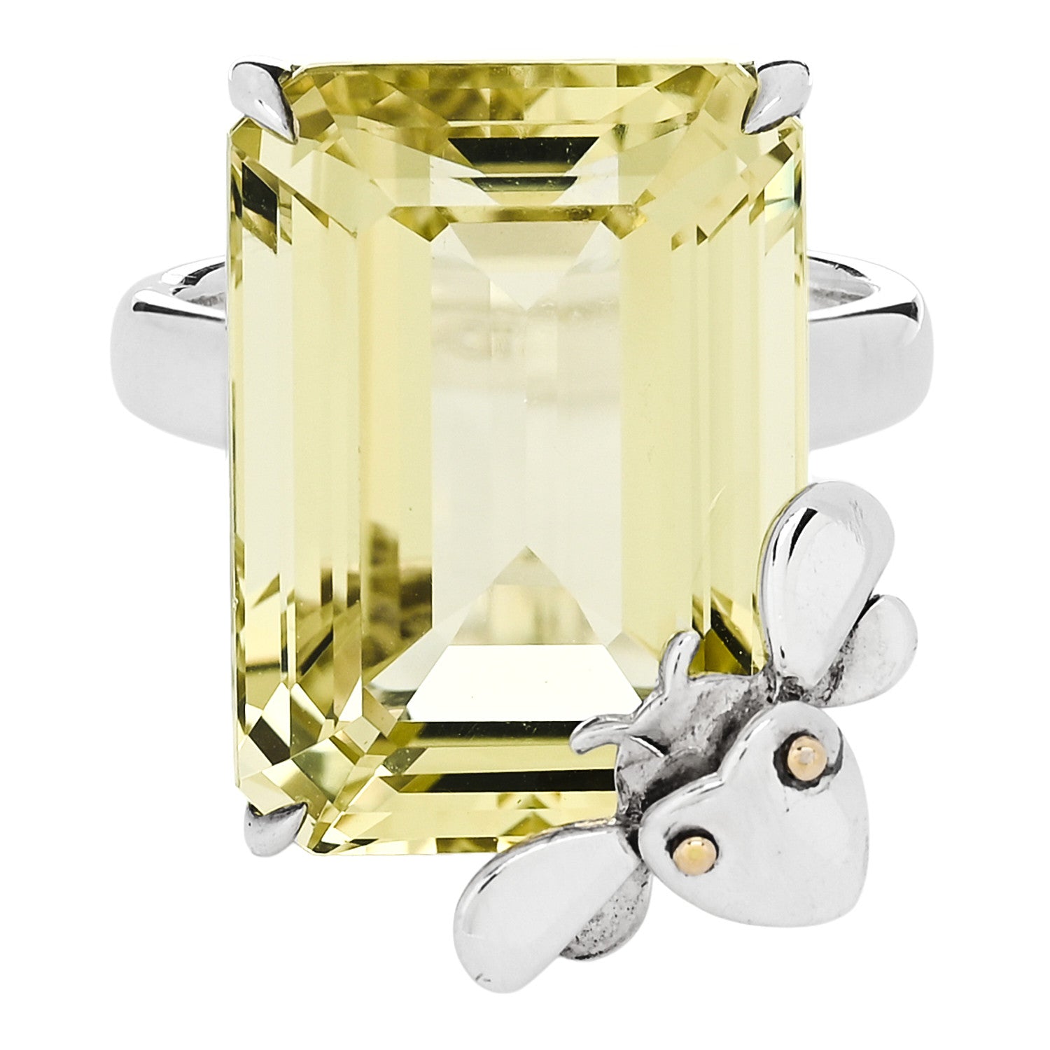 Tiffany Sterling Silver 18K Yellow Gold Citrine Return to Tiffany Love Bugs Bee Ring 50 5.25 1 of 6