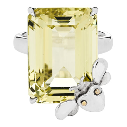 Tiffany Sterling Silver 18K Yellow Gold Citrine Return to Tiffany Love Bugs Bee Ring 50 5.25 1 of 6