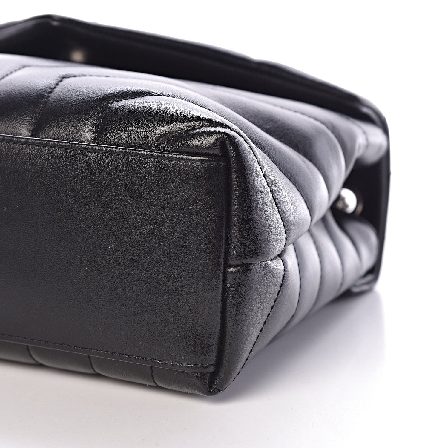 Saint Laurent Calfskin Y Quilted Monogram Small Loulou Chain Satchel Black 9 of 10