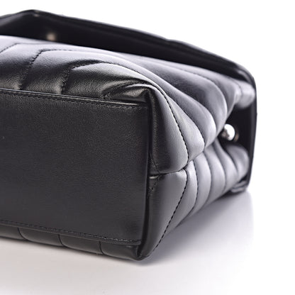 Saint Laurent Calfskin Y Quilted Monogram Small Loulou Chain Satchel Black 9 of 10