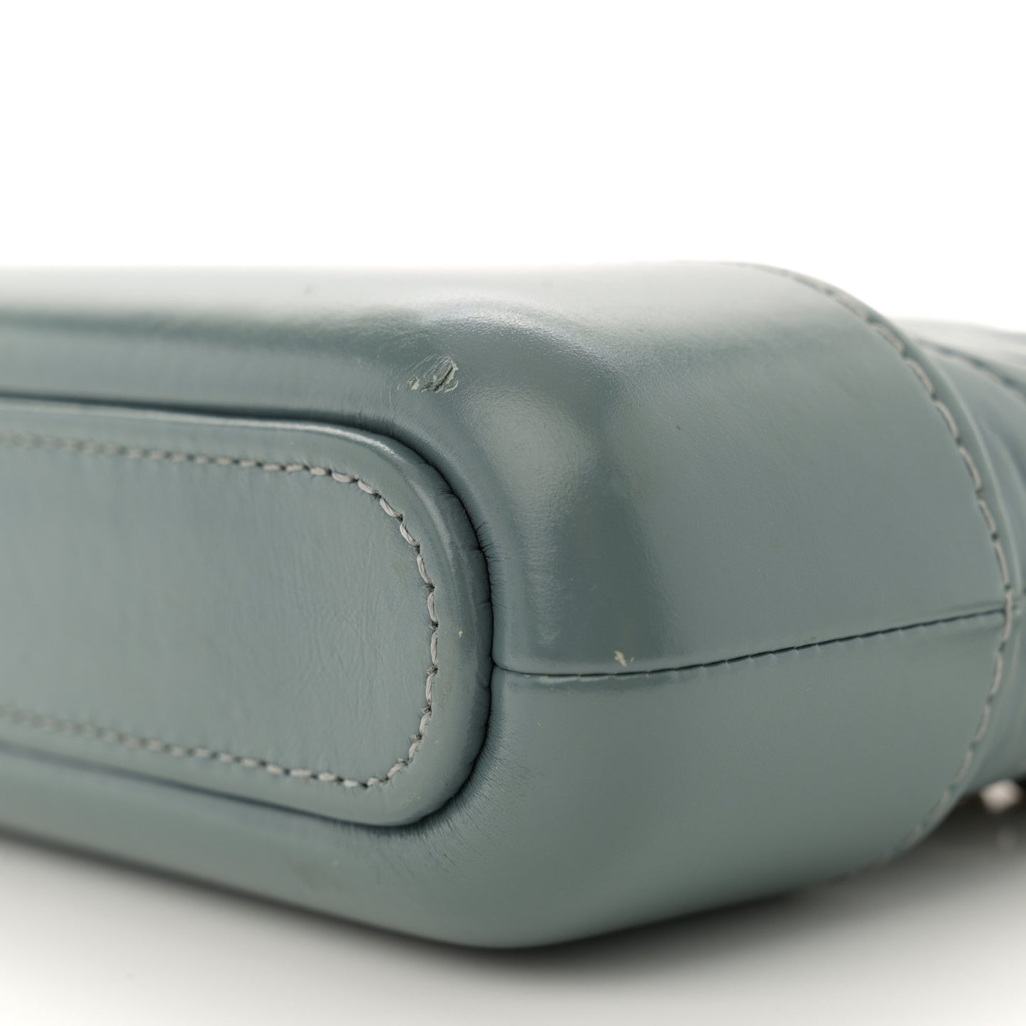 Aged Calfskin Quilted Small Gabrielle Clutch With Chain Light Blue