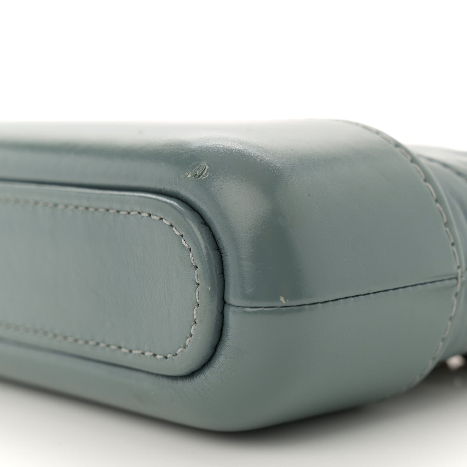 Chanel Aged Calfskin Quilted Small Gabrielle Clutch With Chain Light Blue 11 of 12