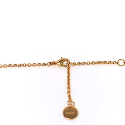 Christian Dior Crystal Heart Necklace Gold 4 of 5