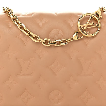 Louis Vuitton Lambskin Embossed Monogram Pochette Coussin Camel 8 of 11