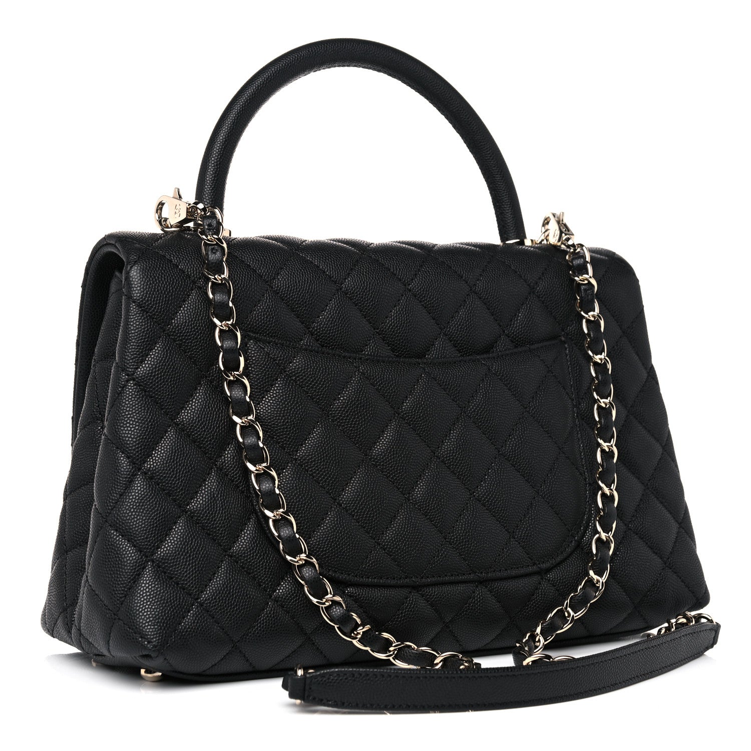 Chanel Caviar Quilted Small Coco Handle Flap Black 3 of 12
