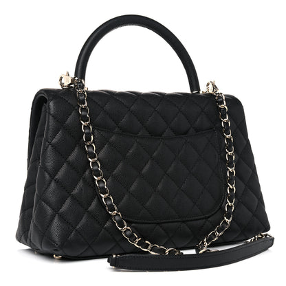 Chanel Caviar Quilted Small Coco Handle Flap Black 3 of 12