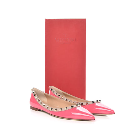 Valentino Garavani Patent Nappa Rockstud Ballerina Flats 38 Shadow Pink Poudre 9 of 9
