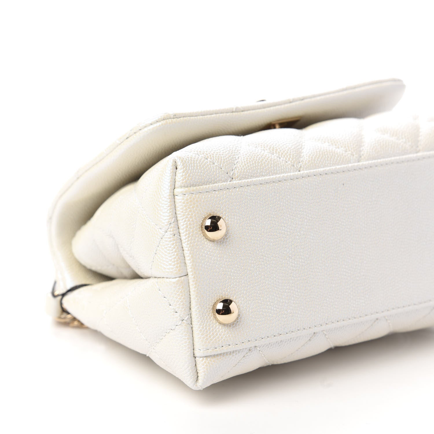 Chanel Iridescent Caviar Quilted Extra Mini Coco Handle Flap Ivory 6 of 10