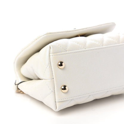 Chanel Iridescent Caviar Quilted Extra Mini Coco Handle Flap Ivory 6 of 10