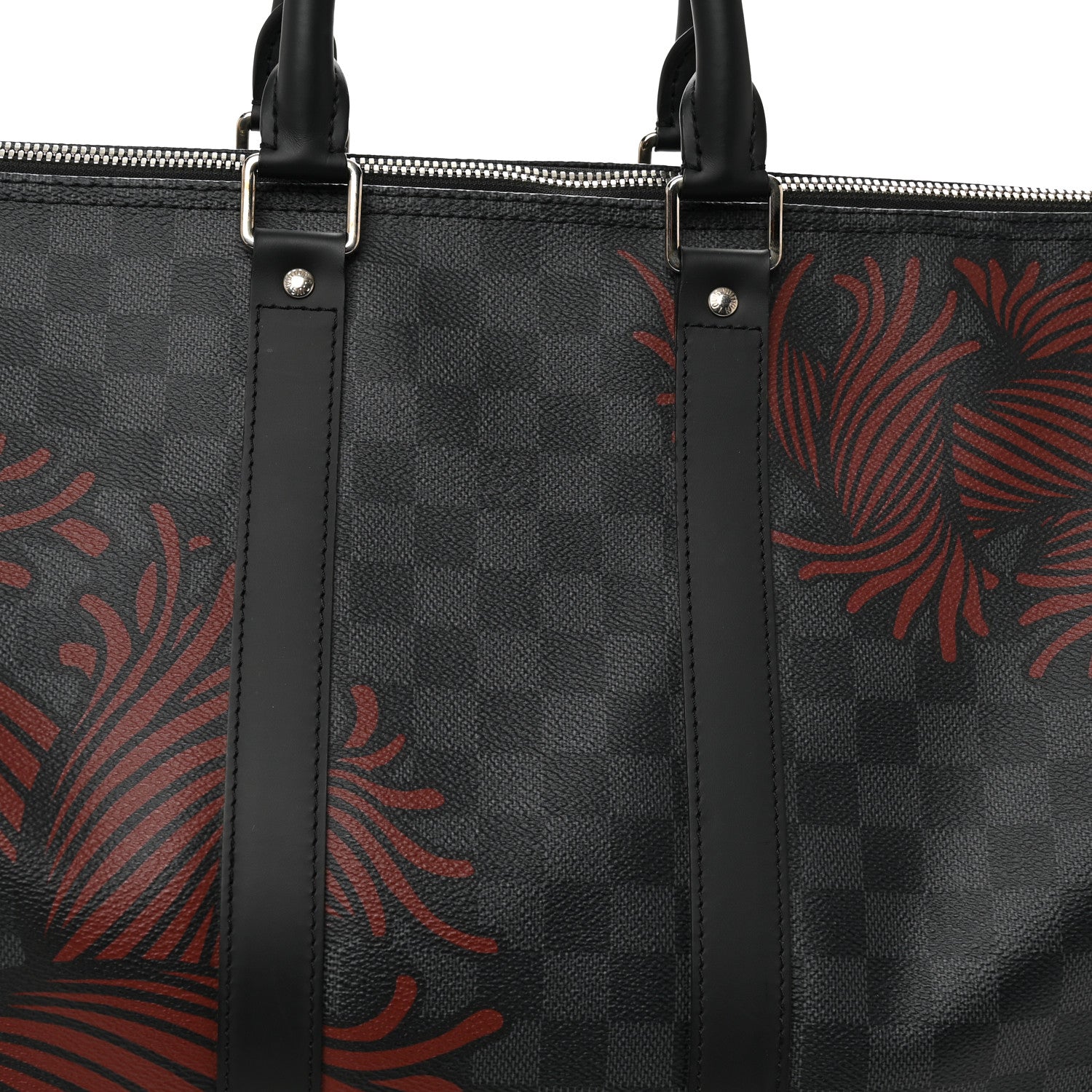 Louis Vuitton Damier Graphite Rope Keepall Bandouliere 45 Red 6 of 10