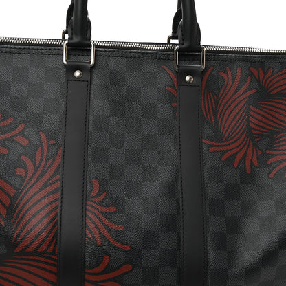 Louis Vuitton Damier Graphite Rope Keepall Bandouliere 45 Red 6 of 10