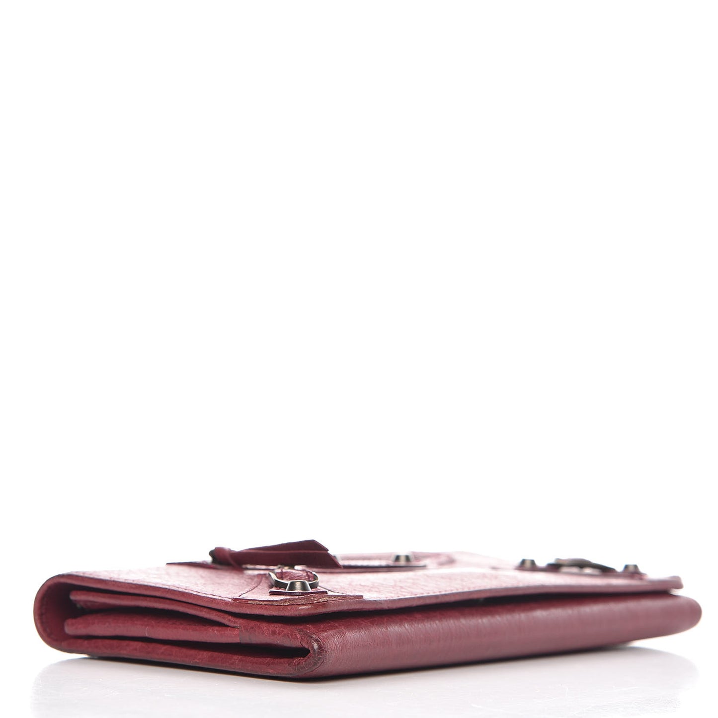 Agneau Classic Hardware Money Wallet Cassis
