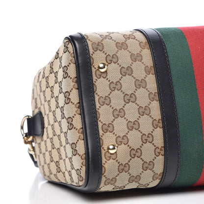 Gucci Monogram Vintage Web Medium Boston Black 9 of 10