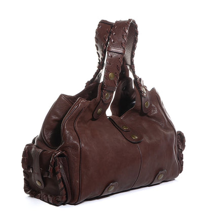 Chloe Calfskin Silverado Pocket Shoulder Bag Chocolate 3 of 8