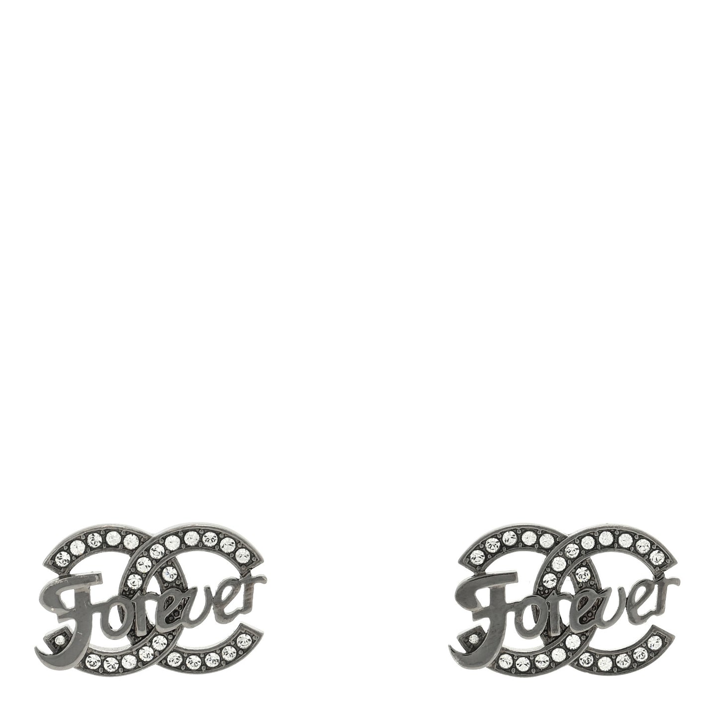 Crystal CC Forever Earrings Ruthenium