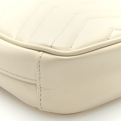 Gucci Calfskin Matelasse Mini GG Marmont Crossbody Bag White 6 of 7